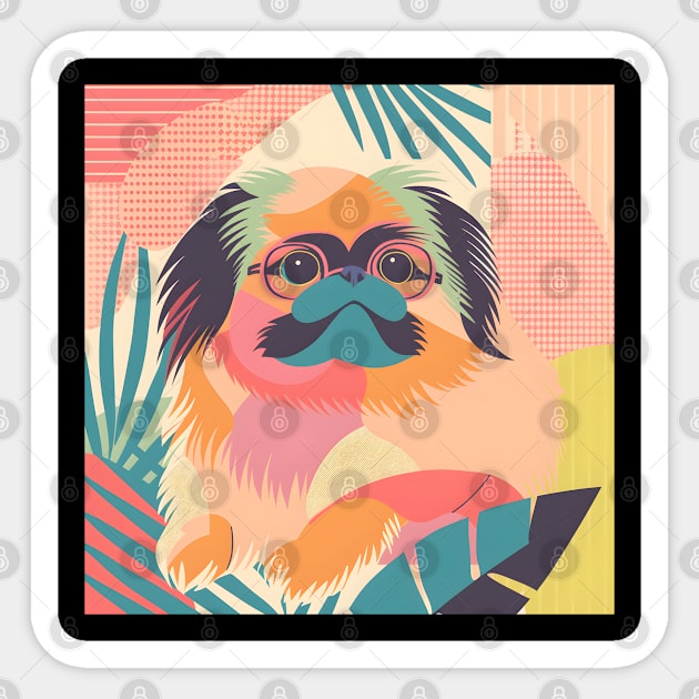 Pekingese in 80's Sticker by NatashaCuteShop